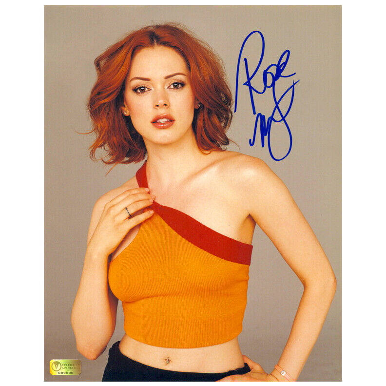 Rose McGowan Autographed Charmed Portrait 8x10 Photo Poster painting