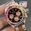 Rolex Daytona 116595RBOW Rainbow Black Dial Rose Gold Super Clone