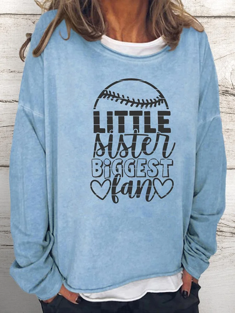 Baseball Mom Women Loose Sweatshirt-Annaletters