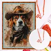 Cowboy Dog 11CT 3 Strands DIY Counted Cross Stitch Kit Large Size 40x60cm Cross Stitch Patterns Arts Craft Kits for Beginners Adults Home Decor