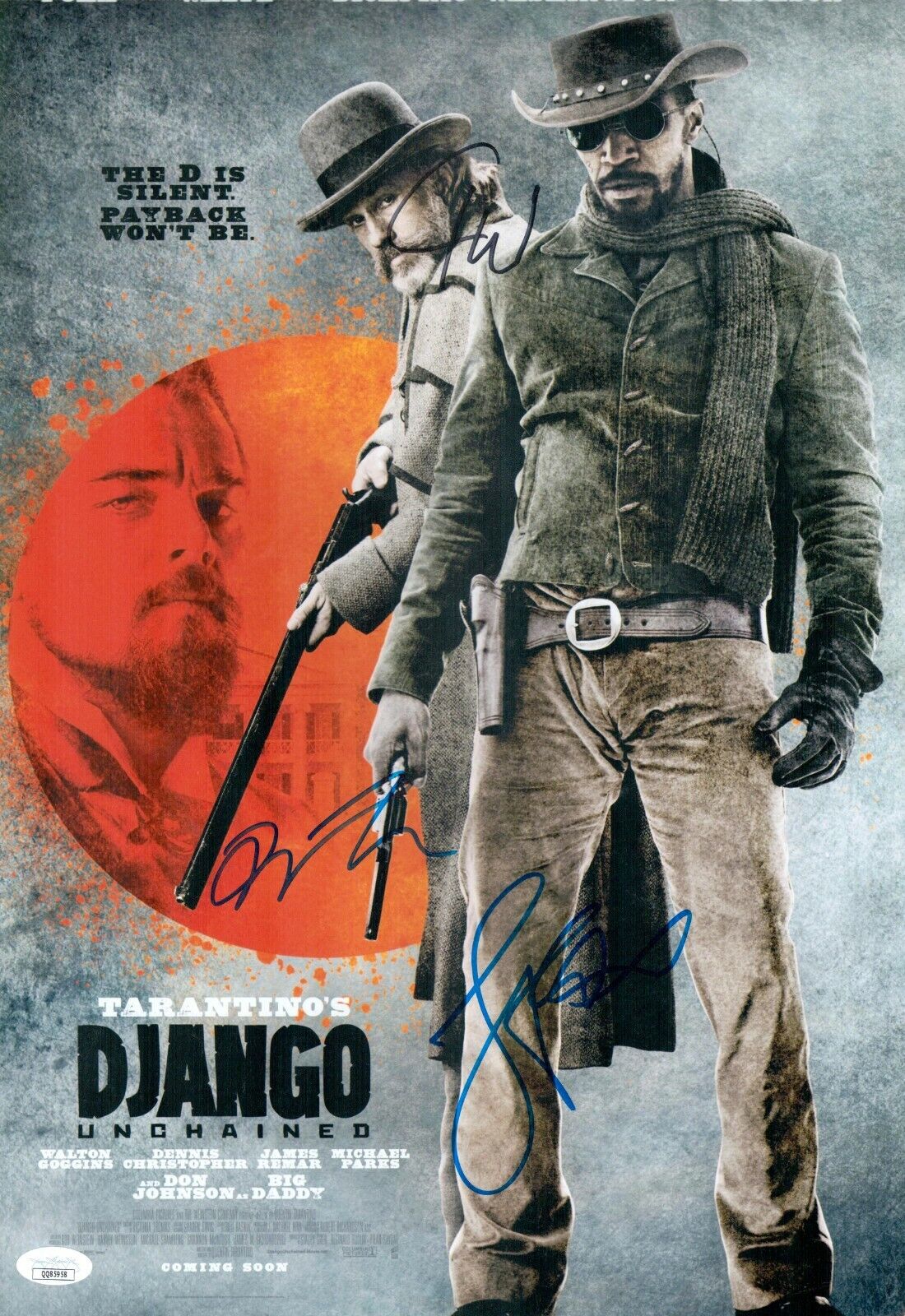 Jamie Foxx +2 Signed 12x18 Django Unchained Authentic Autograph JSA COA