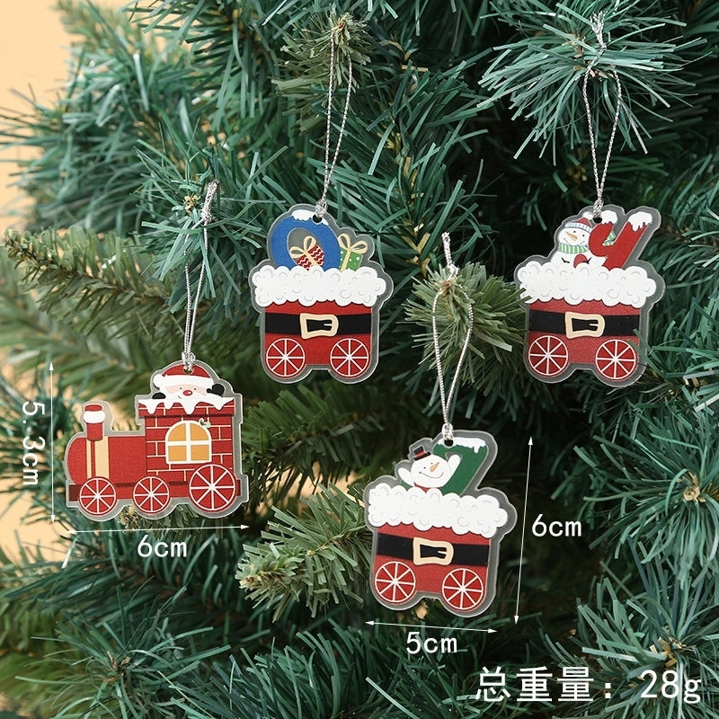 Christmas Fashion Christmas Tree Train Gift Box Wood Indoor Ornaments