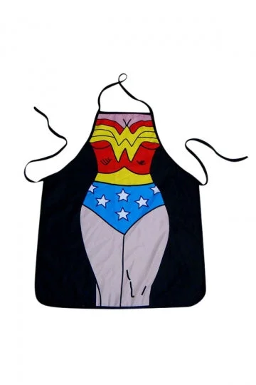 Adult Party Cosplay Sexy Supergirl Print Halloween Apron Black-elleschic