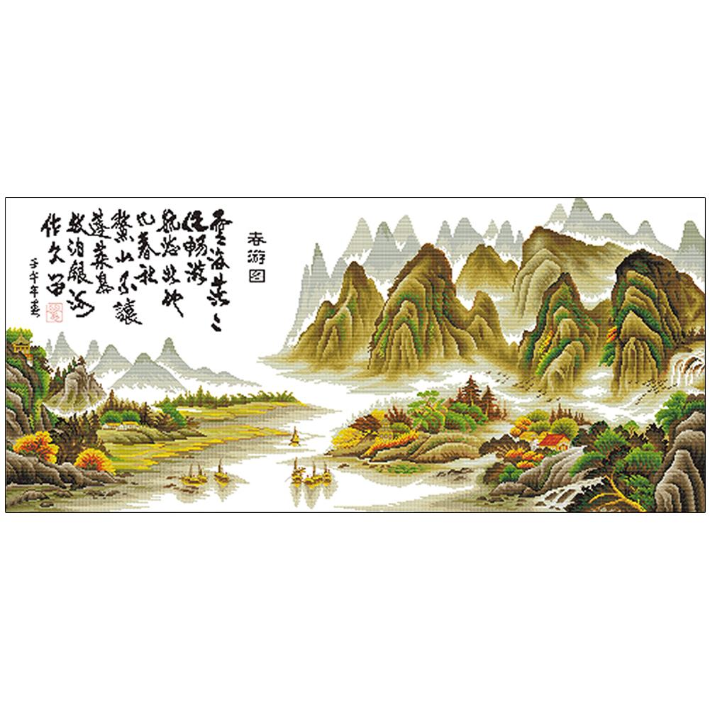 

Spring Outing - 14CT Stamped Cross Stitch - 100*49cm (Big Size), 501 Original