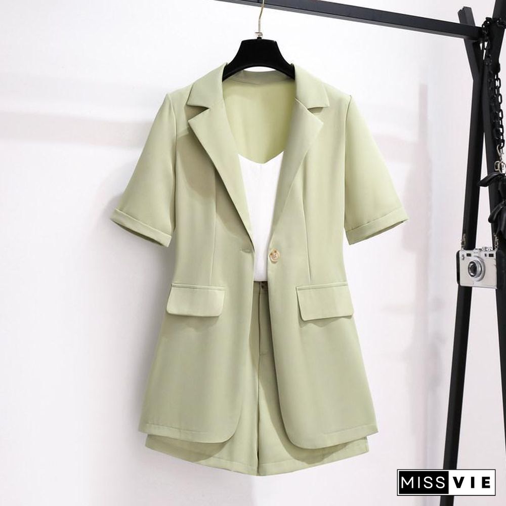 Fashion V-Collar Blazer Two-Piece Set P10002