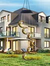 Moon Wind Chime Lamps Windbell Pendant Light LED Hanging Home Garden Decor