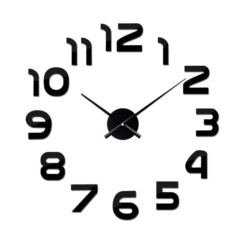 Roman Numerals Wall Clock Acrylic Material Self-adhesive Modern Home Decor 3D DIY Digital Wall Clocks Stickers Living Room
