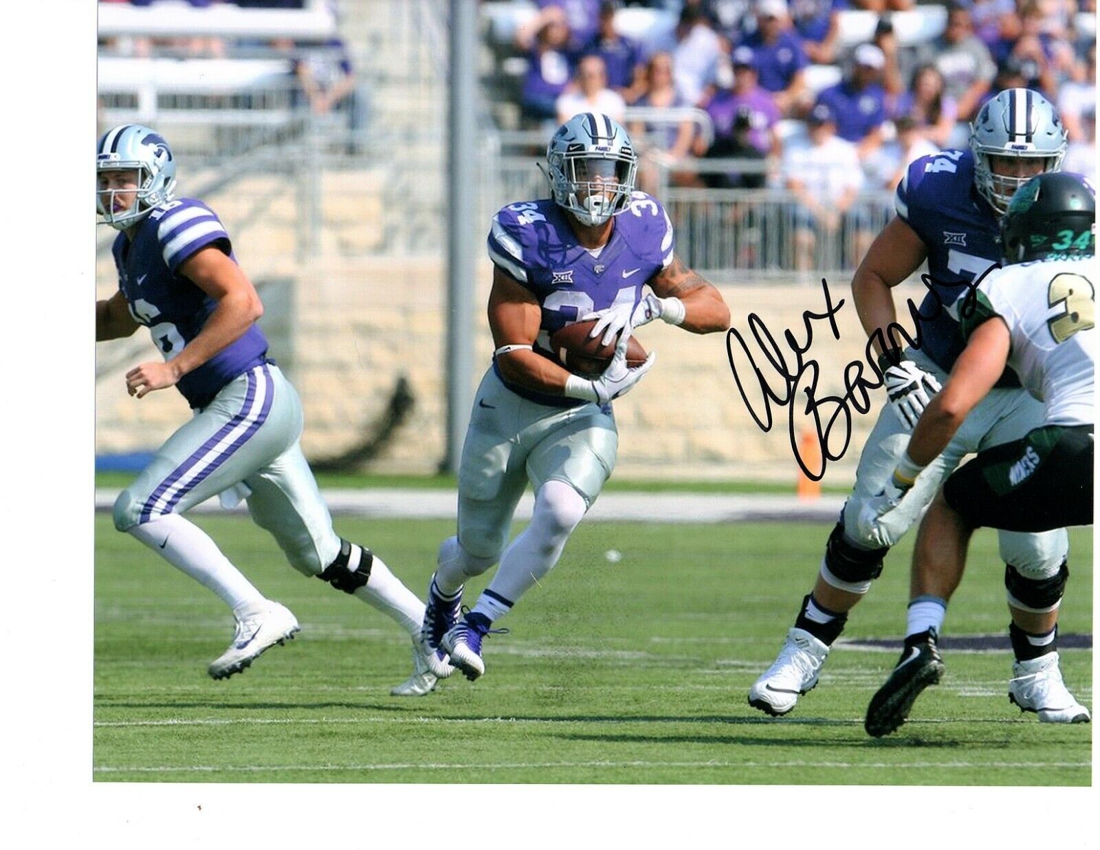 Alex Barnes Kansas State Signed autographed 8x10 football Photo Poster painting 2019 Draft