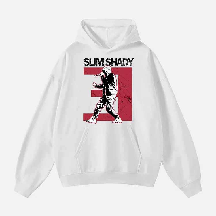 Men's Slim Shady Print Fleece-Lined Pocket Hoodie