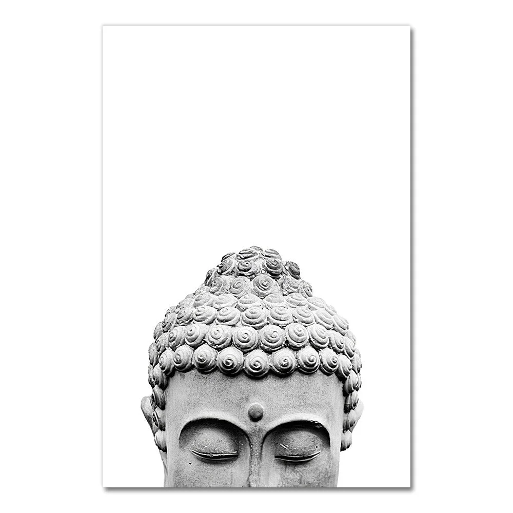 Sakyamuni Buddha Statue Qoutes Wall Art Canvas Painting Black White Nordic Posters And Prints Wall Pictures For Living Room