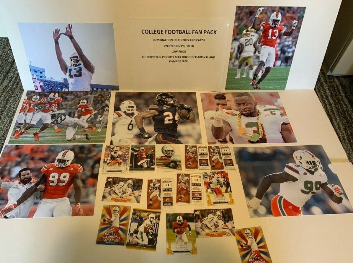 Miami Hurricanes FAN PACK football Photo Poster paintings & cards GREAT GIFT Turnover Chain TheU