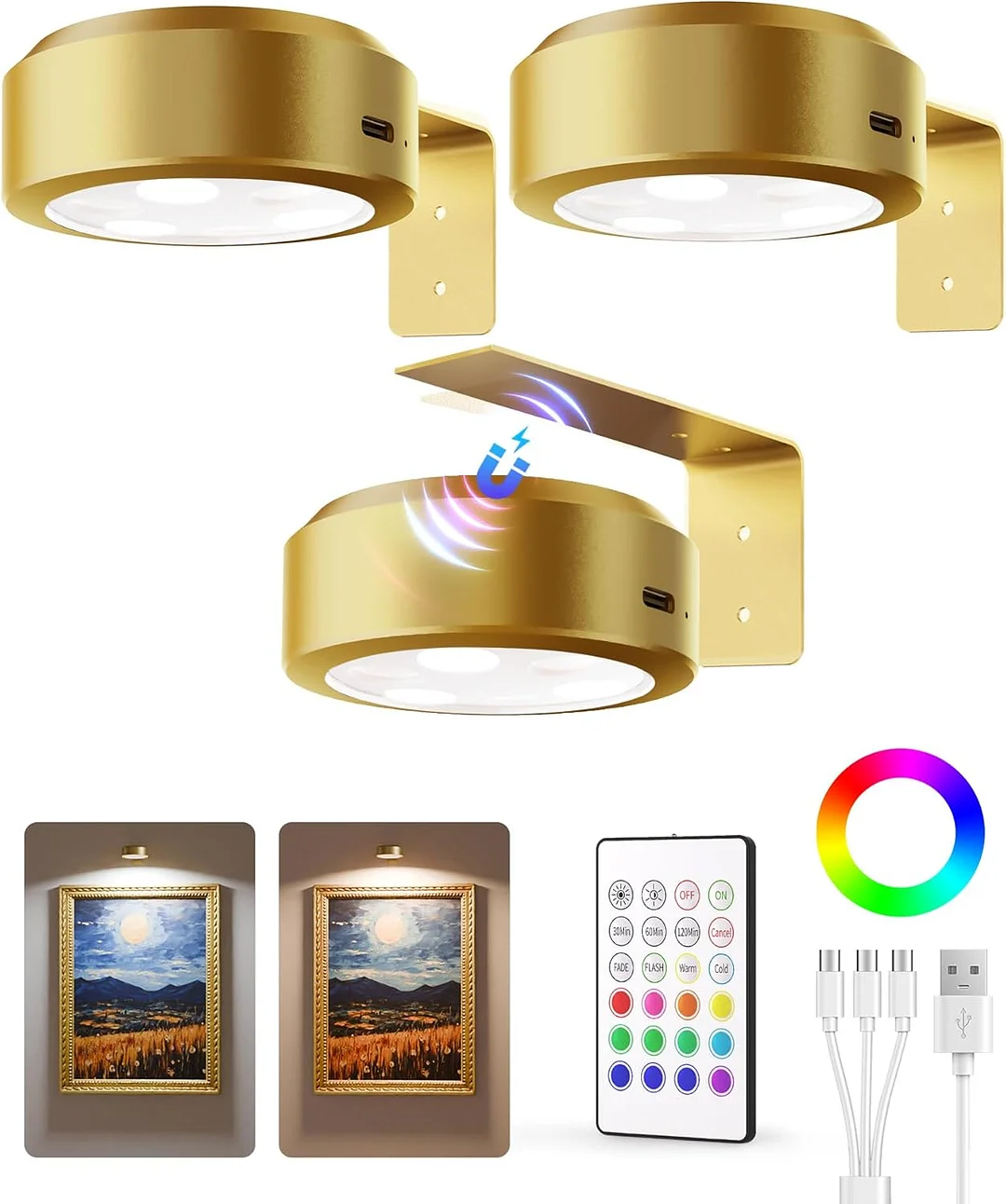 Magnetic Picture Lights for Wall