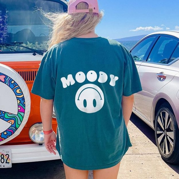 Women's Moody Smiley Cotton Oversized T-Shirt