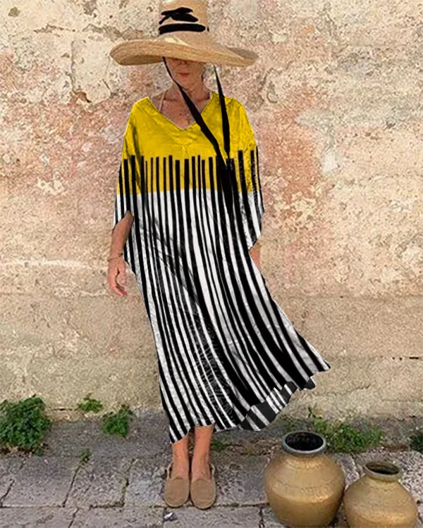 Resort Abstract Art Print Loose Fit Dress