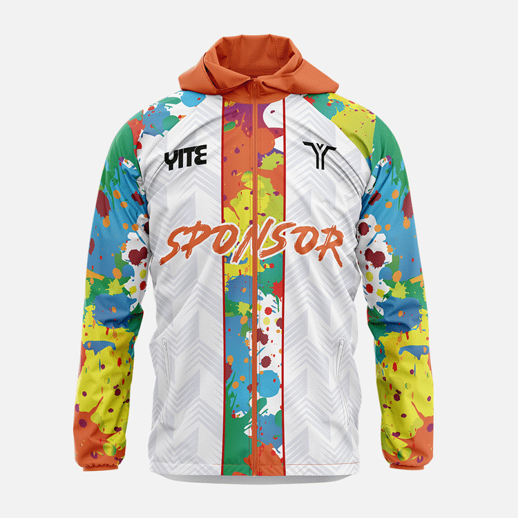 YITE |LF24-003- Orange  And White Windbreaker Jacket