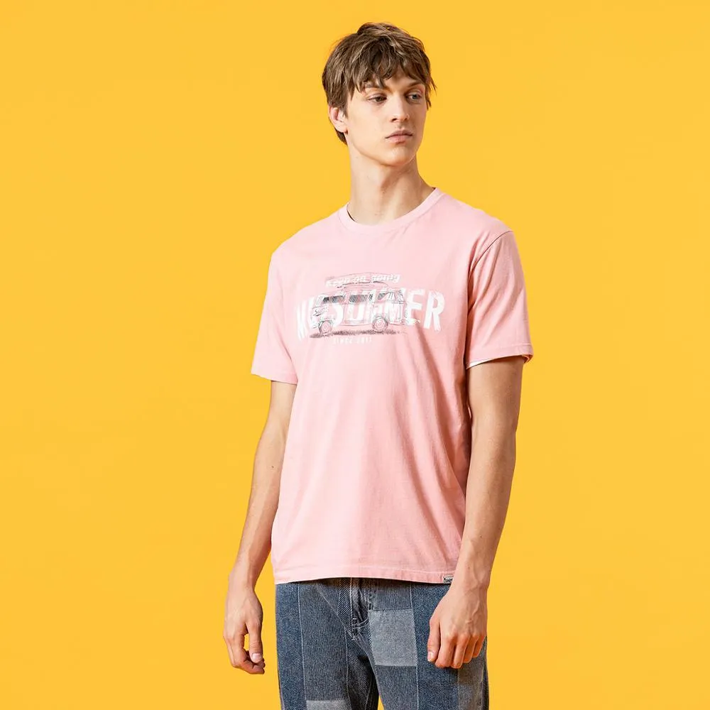 SIMWOOD 2021 summer new t-shirt men fashion bus letter print tees 100% cotton breathable tops high quality tshirt SJ120540
