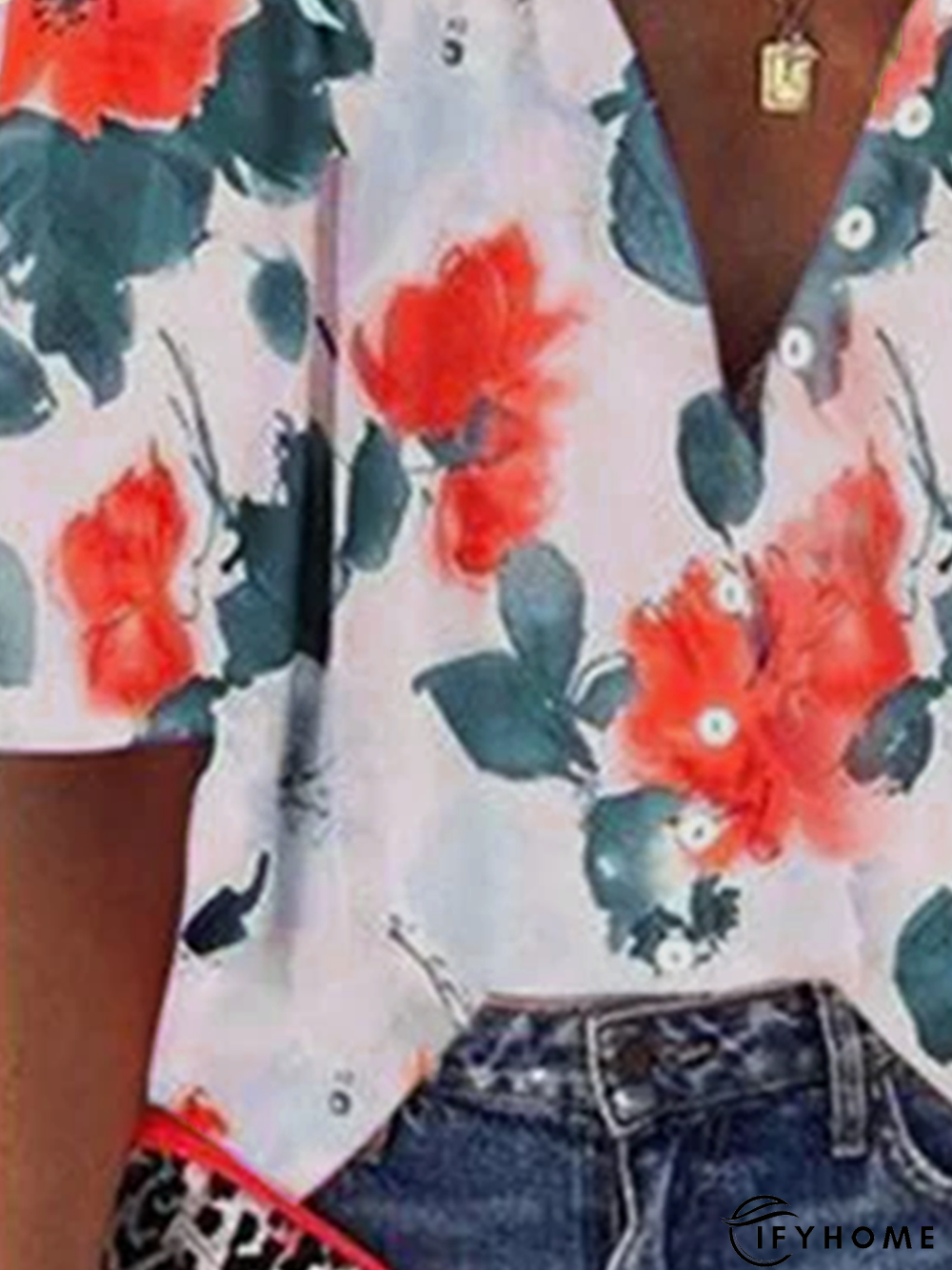 Boho Long Sleeve Floral Shift Blouse | IFYHOME