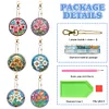 6Pcs Diamond Art Keyring Set Double Sided Cartoon Special Shaped (Flower)