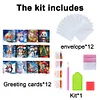 12pcs Christmas Diamond Painting Greeting Cards Diamond Art Christmas Cards Kit