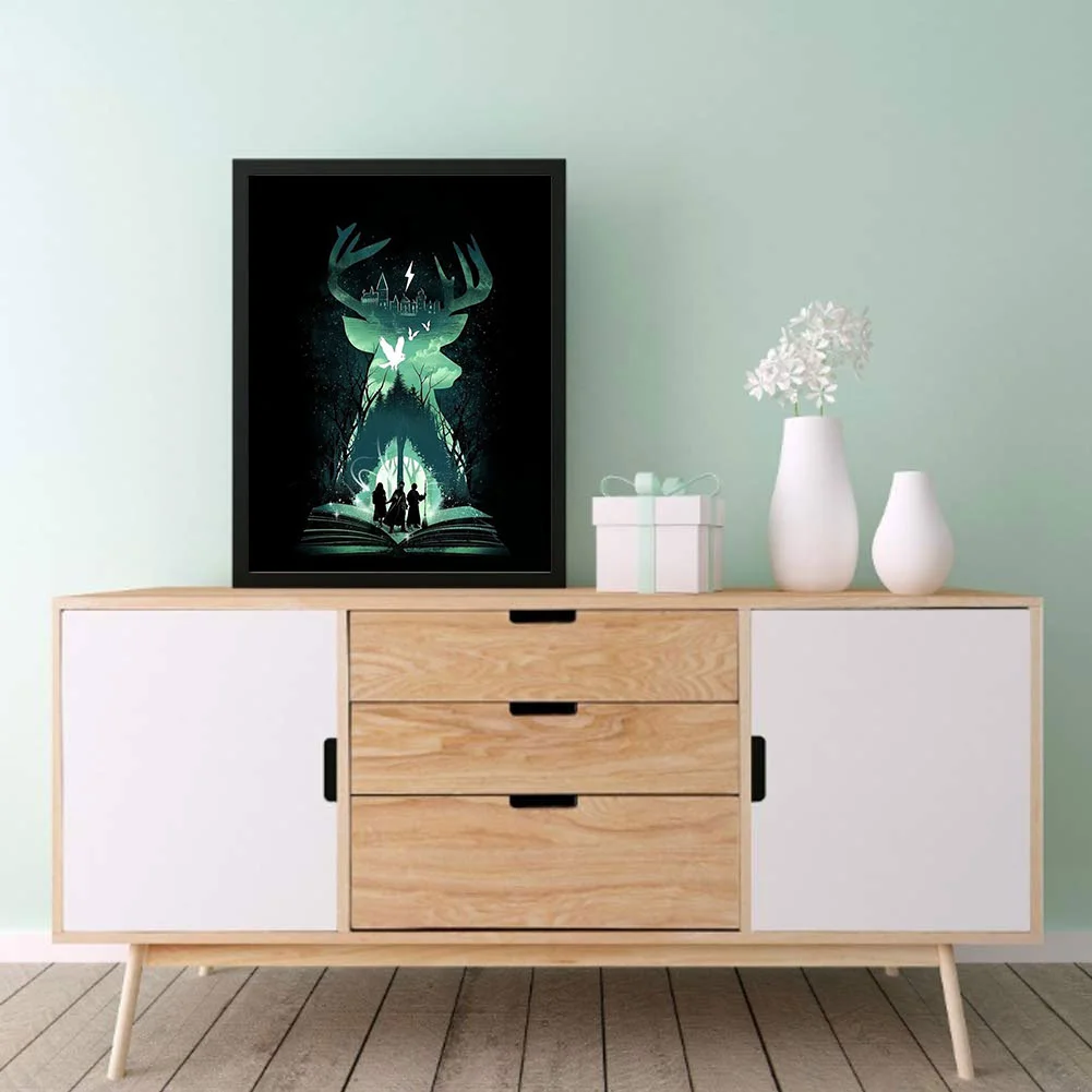 Full Round Diamond Painting 30*40cm - Animation Silhouette