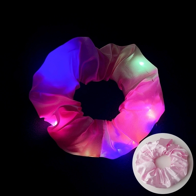 Halloween Novelty Women’S Solid Color Artificial Crystal Luminous Hair Tie