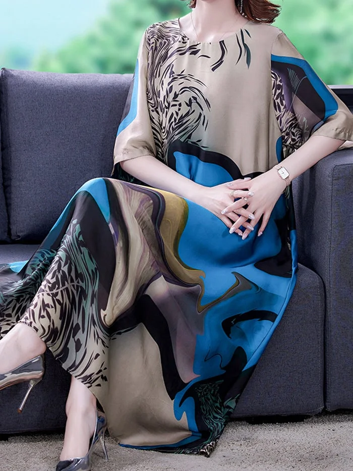 Fashion Print Silk Dress