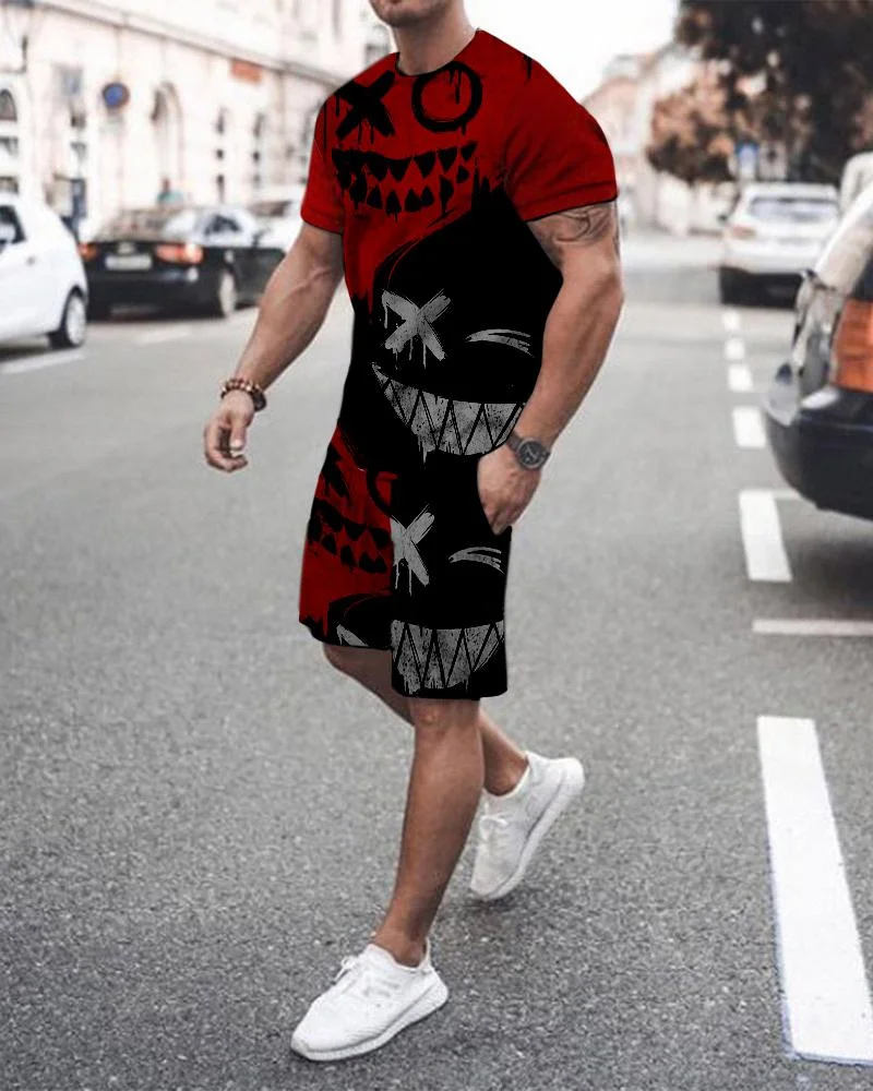Casual Men's Red-black Contrast Fashion Suit