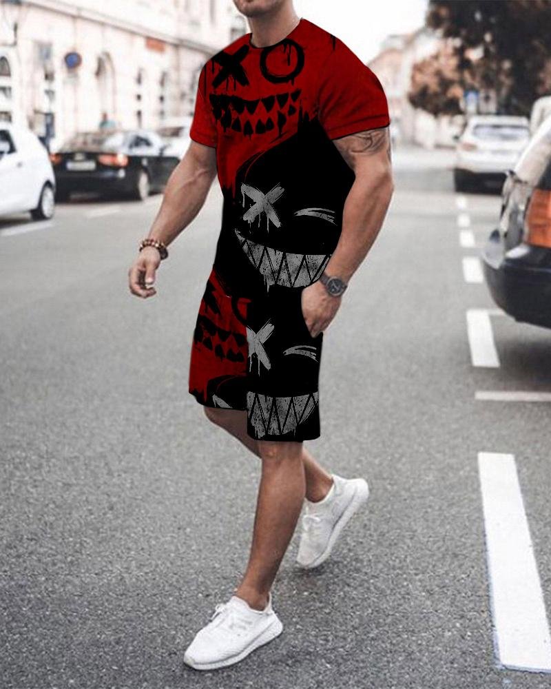 Casual Men's Red-black Contrast Fashion Suit