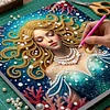 uk.everydayedeals DIY Pearl Painting With Frame - Handmade Self-Adhesive Pearls - Mermaid(25*25cm)