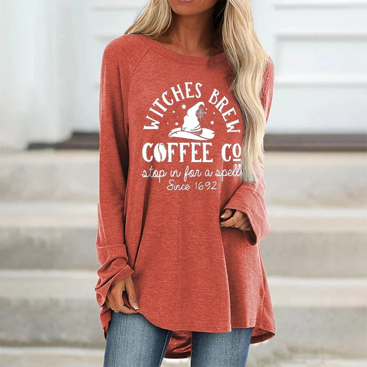 Witches Brew Coffee Co Printed Loose Women's T-shirt socialshop