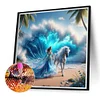 Bord De Mer Vague Fille Ronde Drill Diamond Painting-40 * 40CM