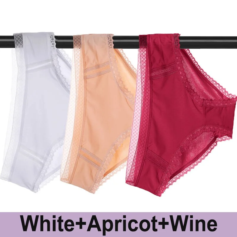 3PCS/Set Seamless Panties Sexy Lace Underwear Women Panties Female Underpants Briefs For Woman Pantys Intimates Lingerie M L XL