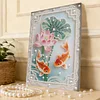 DIY Pearl Painting Good Luck Lotus with Frame for Home Wall Decor(30x40cm)