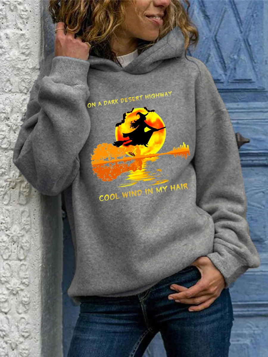 Halloween on A Dark Desert Highway Cool Wind In My Hair Sweatshirt