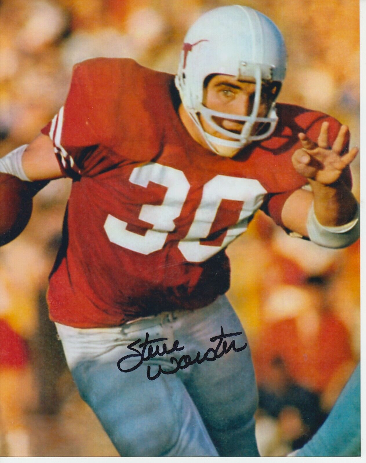 Steve Worster 8x10 Signed Photo Poster painting w/ COA Texas Longhorns #1