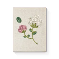 White and Pink Flowers - Punch Needle