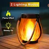 Solar Lanterns Lights with Dual Charging Modes of Solar & Type-C Flickering Flame Garden Light for Garden Yard Patio Decorative
