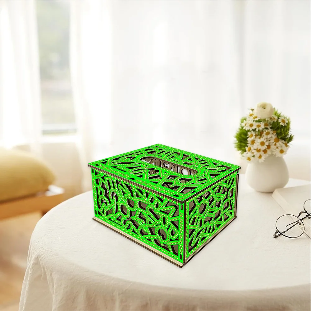 Diamond Painting Paper Towel Holder Napkin Dispenser for Beginners (Green)