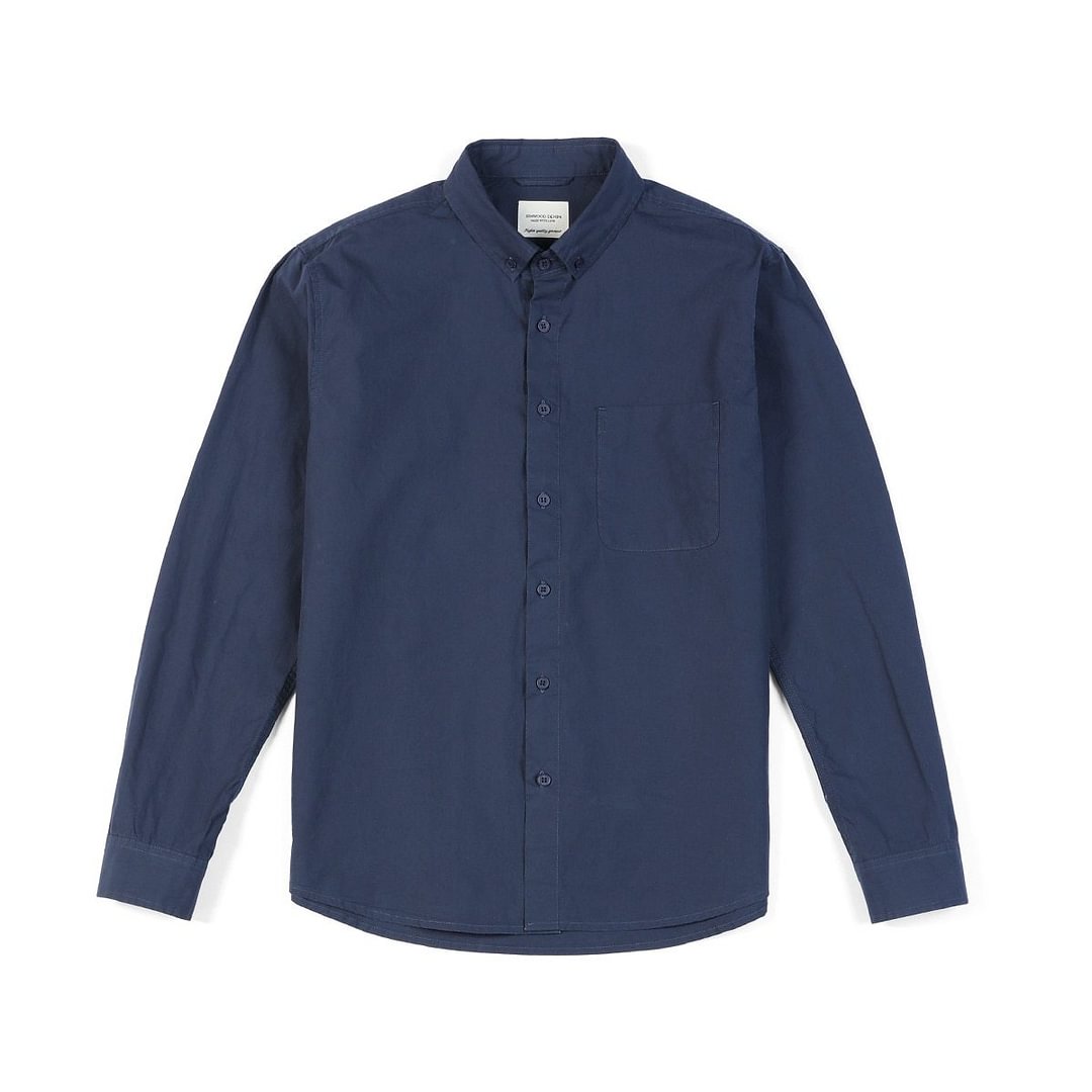 SIMWOOD 2021 Autumn New 100% Cotton Solid Color Shirts Men Breathable Eco-friendly Casual Shirts Plus Size High Quality Clothing