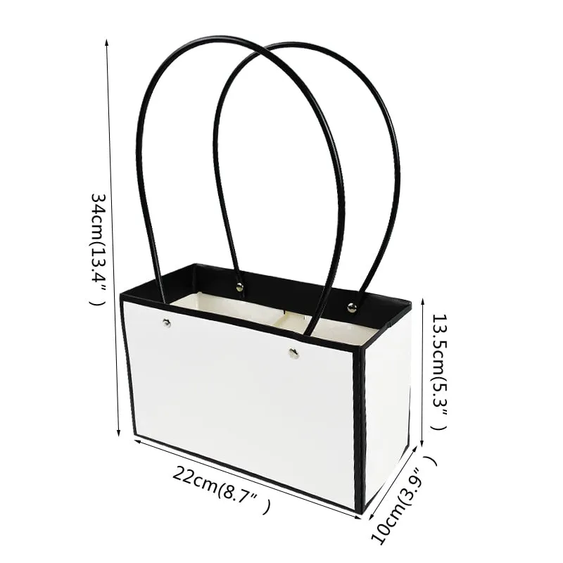 Portable Flower Box Waterproof Paper Handy Gift Bag Kraft Handbag Wedding Rose Party Gift Box Packaging For Candy Cake Birthday