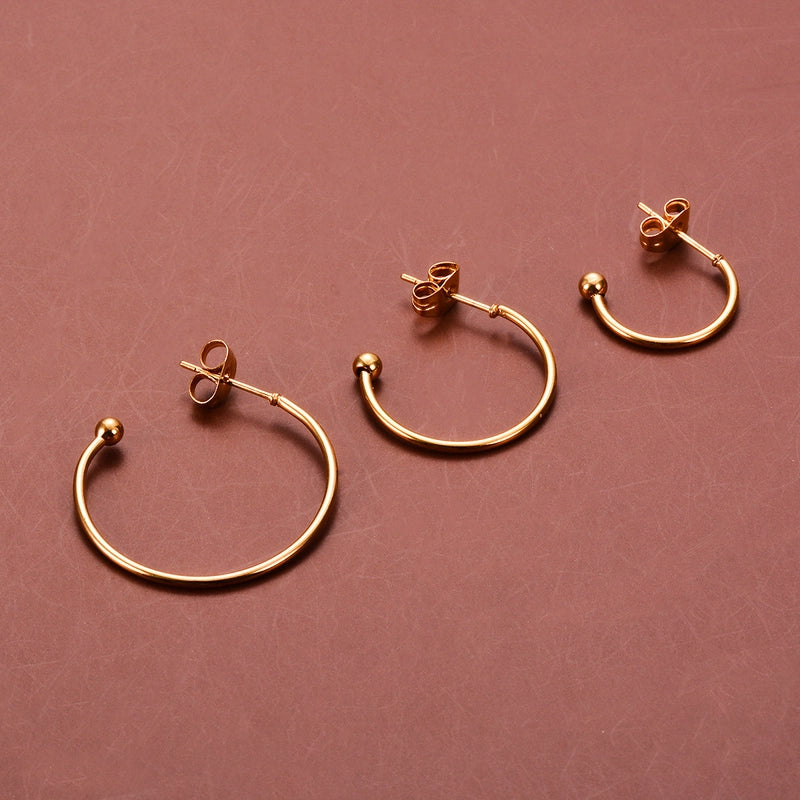 10 PCS/Package 304 Stainless Steel Solid Color Hook Earring Findings