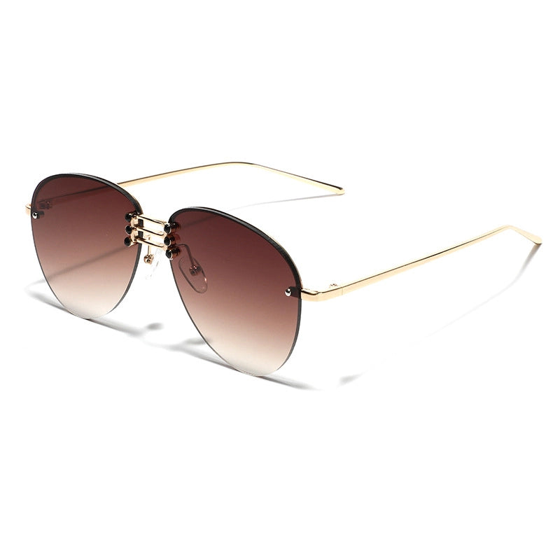 Casual Minimalist Solid Color Pc Toad Glasses Half Frame Women’s Sunglasses