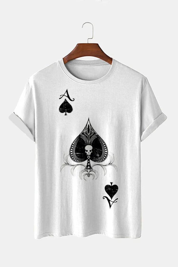 Ace Of Spades Print Short Sleeve T-shirt