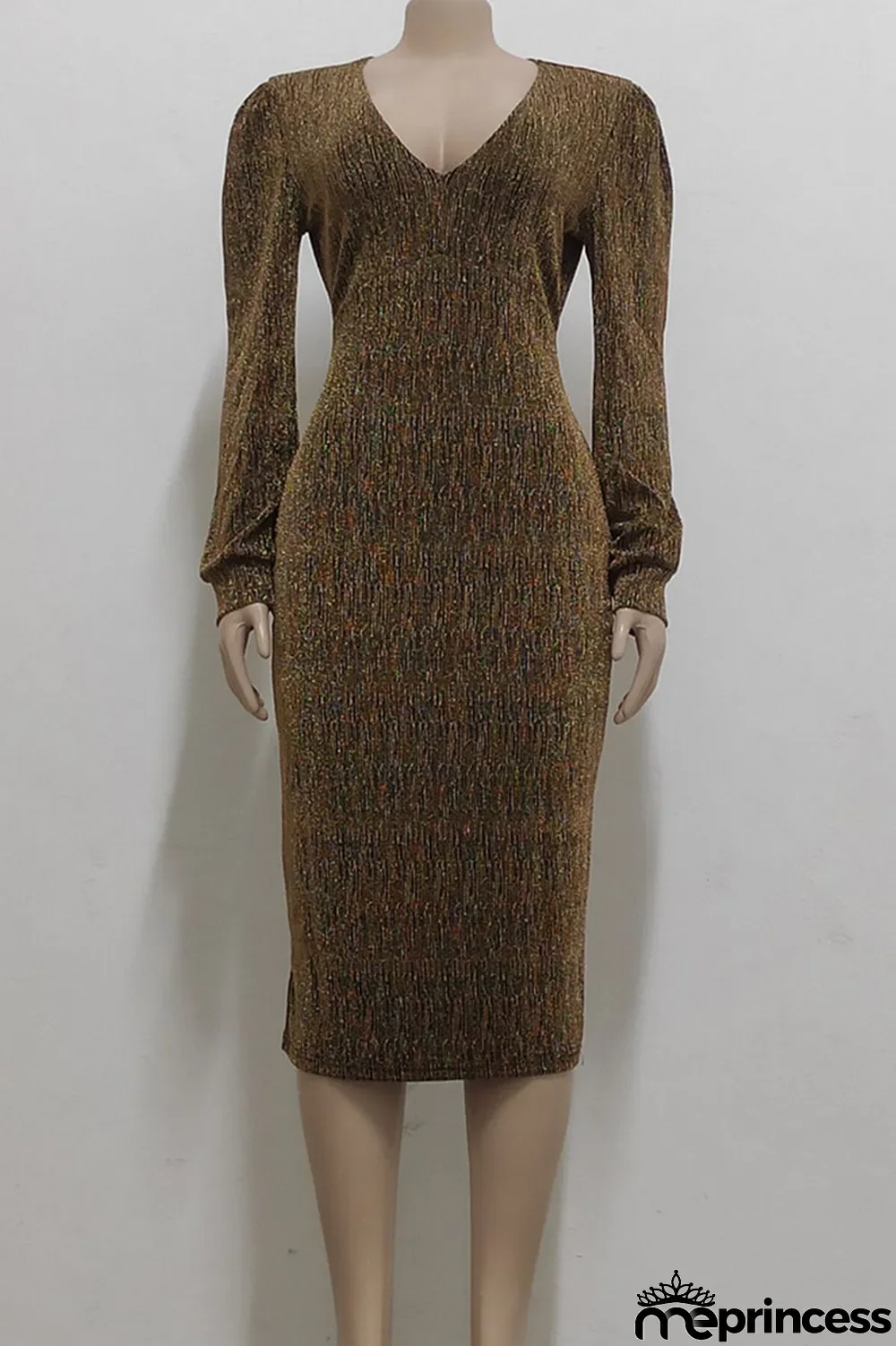 Yellow Sexy Solid Split Joint V Neck One Step Skirt Dresses