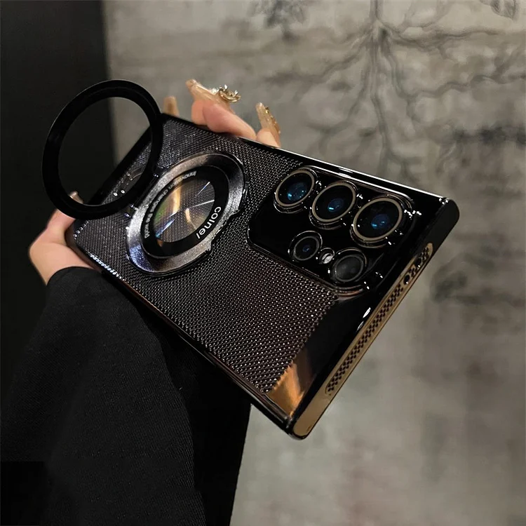 With Lens Film Heat Dissipation Magnetic Bracket Phone Case For Samsung