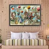 World Tour-14CT Stamped Cross Stitch Egyptian Cotton 92*65cm/36.22*25.59in(Big Size) tapestrymarket