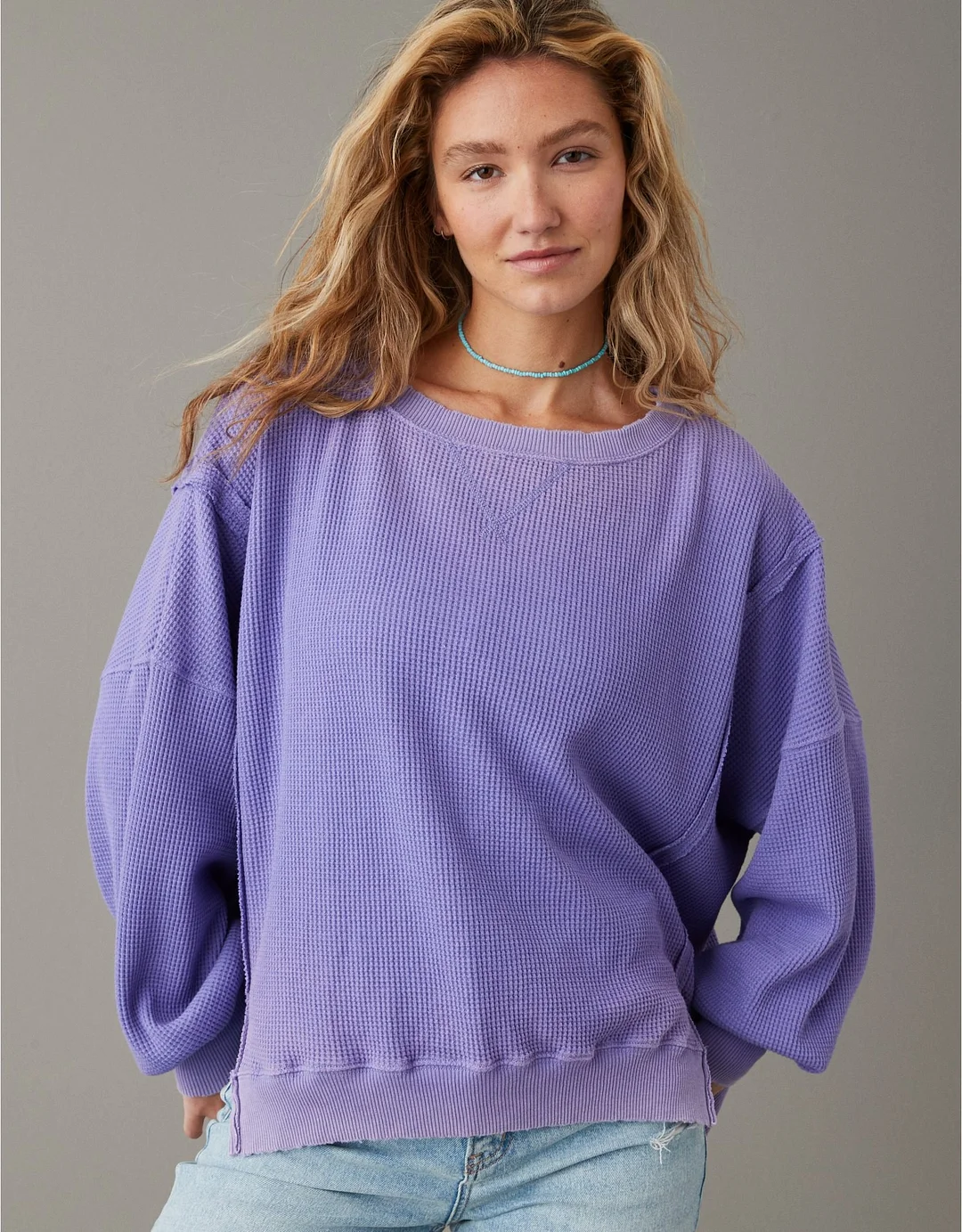 Oversized Big Hug Waffle Sweatshirt