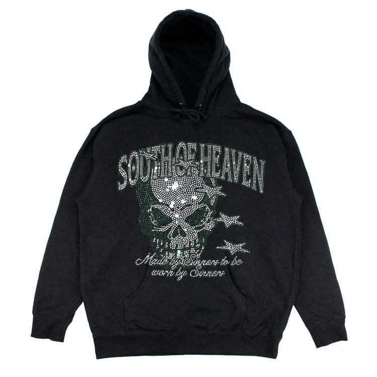 Y2K Vintage Skull Print Men's Oversized Hooded Sweatshirt at Hiphopee