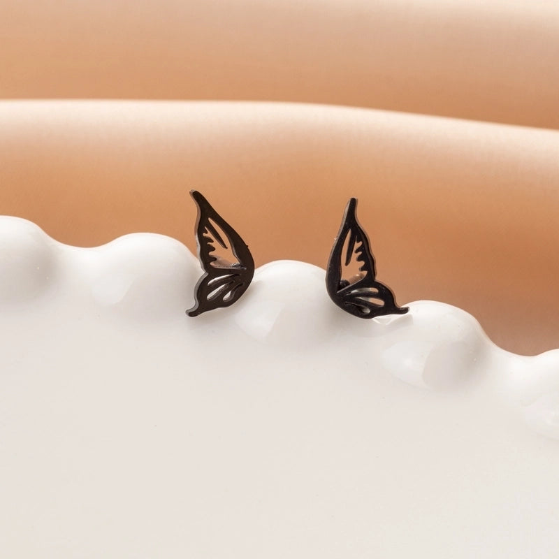 1 Pair Cute Minimalist Dog Cat Flower Polishing Hollow Out 304 Stainless Steel 18K Gold Plated Ear Studs