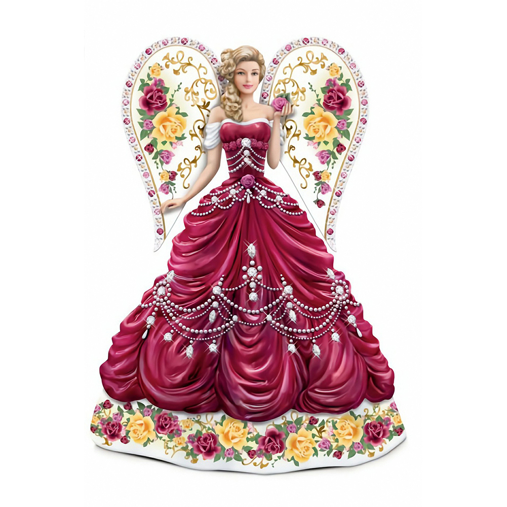 

35*45CM - Round Drill Diamond Painting - Dress Lady, 501 Original